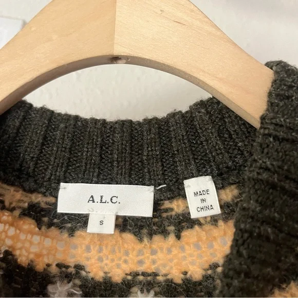 A.L.C. Black Sweater with Red and Tan Accents - Picture 5 of 6